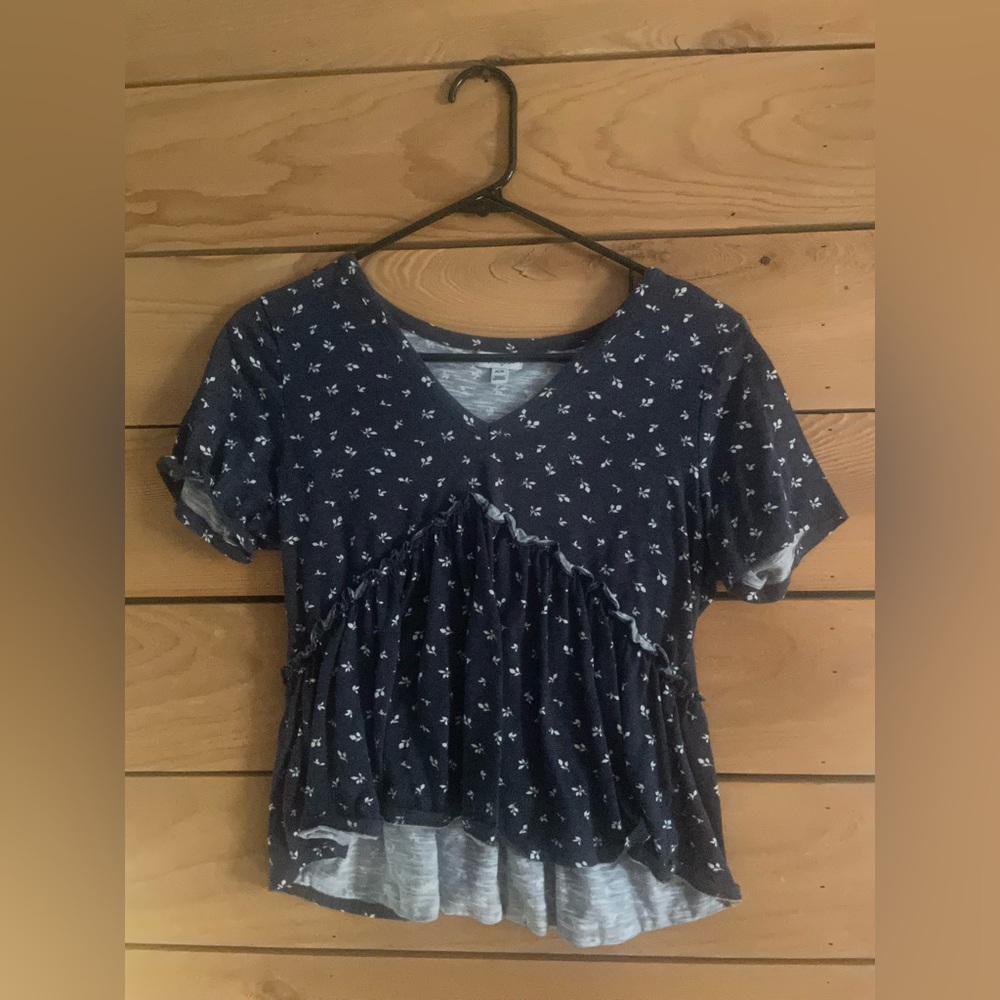 Ruffled floral shirt